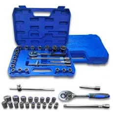 Jogo Soquetes 22 Peças 8 A 32mm Kit De Ferramentas Completo Com Maleta