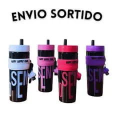 Copo 950ml Squeeze Adaptavel a Carro Com Canudo e Tampa