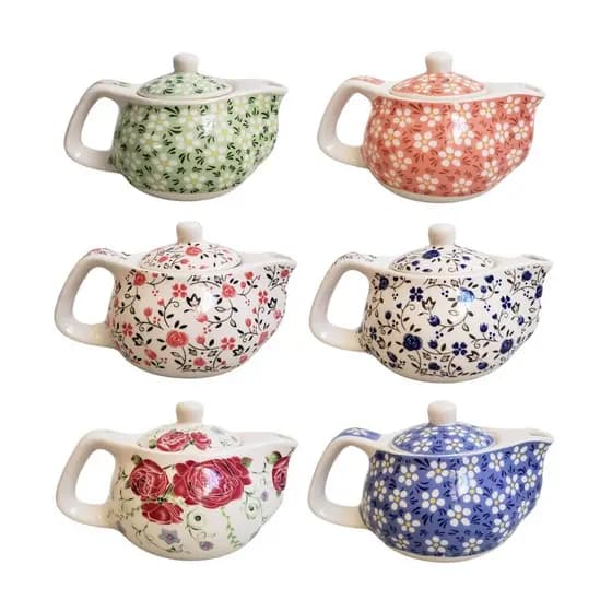 Mini Chaleira Bule de Chá Porcelana com Infusor Inox 250ml