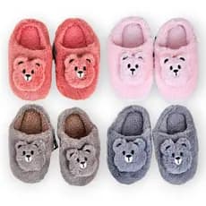 Pantufa Infantil Ursinho Pelúcia Leve Confortável Inverno