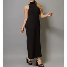 Vestido Garrafinha Cava Americana Tricot / Vestido Garrafinha Cavado Trico / Vestido Tricot Canelado