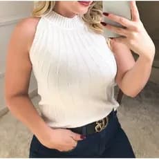 Blusinha Blusa Cava Americana Tricot Modal Canelada / Garrafinha Cavada / Tendencia / Envio 24hrs