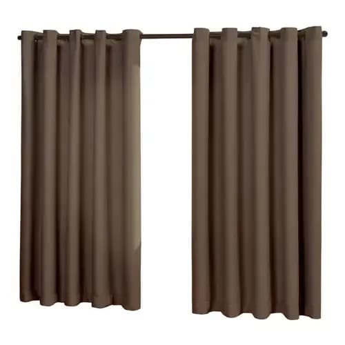 Cortina Sala Luxo Oxford Importado Marrom 3,00 x 1,60 p/ varão