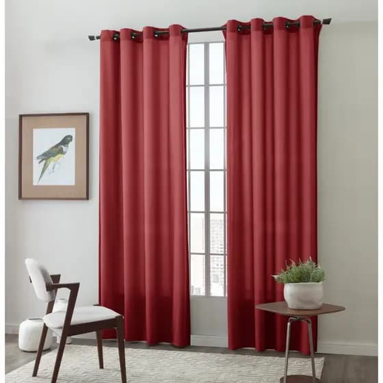 Cortina LUXO VERMELHO Oxford De Sala/quarto/escritório 300x250  para varão de 2 metros