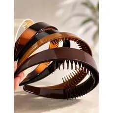 Kit Tiara Cabelo  2pçs Lisa Grossa Ziguizag Preta Arco elegante Faixa
