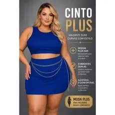 Cinto Corrente Feminino Plus Size Prata ou Dourado Moda Casual Elegante