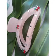 Piranha de Cabelo Grande 9cm com Strass Grampo Presilha Prendedor Moda