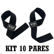 Kit 10 Strap Musculação Para Academia Preto