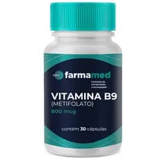 Vitamina B9 800mcg - Metilfolato; Manipulado; Pronta Entrega