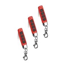kit com 3 controle 433mhz vermelho 4 botões completo