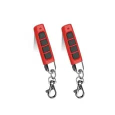 kit 2 controle remoto portão eletrônico 433mhz 4 botões vermelho