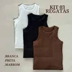Kit 3 Regata Feminina Canelada Blusa Feminina Canelada Blusa Verão Feminino Regata Feminina