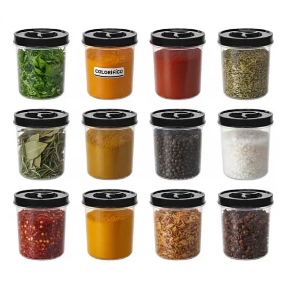 Kit Pote Mantimento Organizador Para Temperos  Especiarias condimentos  Cozinha 500ml