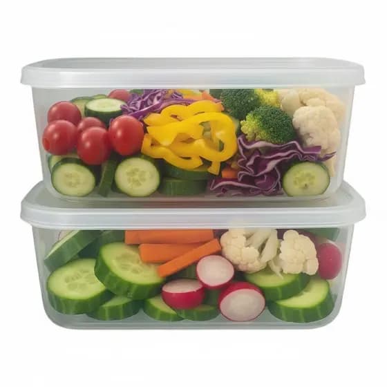 Kit 2 Pote, 4 litros ErcaPlast, Saladeira Organizador Geladeira Plástico Transparente Armazenamento