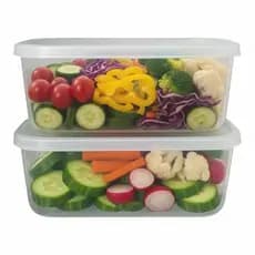 Kit 2 Pote, 4 litros ErcaPlast, Saladeira Organizador Geladeira Plástico Transparente Armazenamento