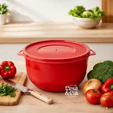 Kit Bowl Potes Plásticos 1300 ml Redondo Marmita Organizador De Congelador Freezer Microondas