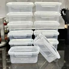 Kit 10 Marmitas 800ml Com Travas BPA FREE Fitness Organizador Congelador Vasilha Alimentos Plástico