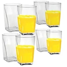 Jogo de Copos Modernos de Acrílico/Plástico Transparente - 450 ml Agua Suco Refrigerante