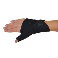 Munhequeira De Pulso Com Polegar Em Neoprene Bilateral Preto Ajustavel