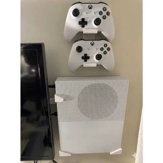 Kit Suporte De Parede Para Xbox One S +  Suporte Para 2 Controle