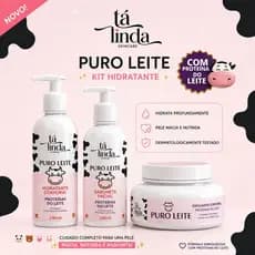 Kit Puro Leite Vaquinha Hidratante Corporal + Esfoliante + Sabonete Facial Tá Linda