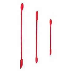 Kit 3 Mini Espátulas Colher em Silicone Flexível ponta dupla