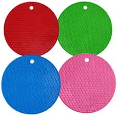 Kit 4 Descanso de Panela Silicone 17cm Antiderrapante Multiuso Cozinha