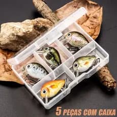 Kit 5 Peças Isca Artificial Com Caixa De Pesca