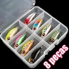 Kit 8pcs Minnow Fishing Lure Topwater Wobbler Floating Artificial Bait
