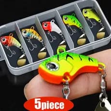 kit De Isca De Pesca De 5 Peças Artificial VIB Colher De Afundamento Jigs Equipamento