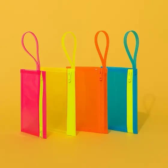 Necessaire Neon Carteira PVC Premium | Estojo Colorido Resistente Moda & Organização
