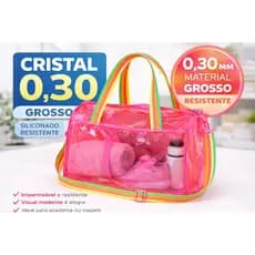 Bolsa Neon Transparente Cristal para Natação com Material Impermeável