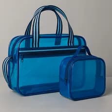 Kit Bolsa E Necessáire Transparente Praia, Passeio, Natação