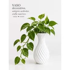 VASO DECORATIVO ESPIRAL LUXO MODERNO BRANCO/PRETO