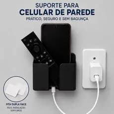 SUPORTE PARA CELULAR DE PAREDE MULTIFUNCIONAL CONTROLE REMOTO PORTA CELULAR E CONTROLE REMOTO