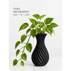 VASO DECORATIVO ESPIRAL LUXO MODERNO PRETO/BRANCO