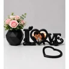 PORTA RETRATO DECORATIVO LOVE + VASO GEOMÉTRICO MODERNO