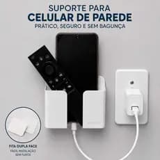 SUPORTE PARA CELULAR DE PAREDE MULTIFUNCIONAL CONTROLE REMOTO PORTA CELULAR E CONTROLE REMOTO