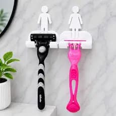 SUPORTE PARA LÂMINA DE BARBEAR AUTOADESIVO PAREDE CASAL PORTA BARBEADOR DUPLO ORGANIZADOR