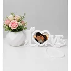 PORTA RETRATO DECORATIVO LOVE + VASO GEOMÉTRICO MODERNO