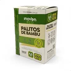 Palito de Dente Bambu Embalados um a um 6,5cm 1000un Inoven
