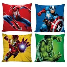 Kit 4 capas de  Almofadas de Super-Heróis Super Conforto decorativas para sala quarto
