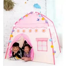 Barraca menina tenta casinha barraca rosa princesa dobrável cabana infantil castelo