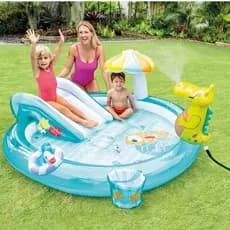 Piscina inflável infantil 160L com escorregador Jacaré - Intex 57165