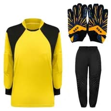 Kit de Goleiro Infantil Camisa + Calça Acolchoada TRB + Luva DRB Laranja