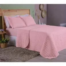 Cobre Leito Athenas Queen COR ROSÊ 400 Fios Hypercal Percal 03 Peças Dupla Face - Envio Imediato
