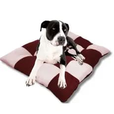 Colchonete Pet Cama Pet 90cm X 80cm Com Zíper e Refil Liso Xadrez De Manta Para Cachorro - COR VINHO E ROSA
