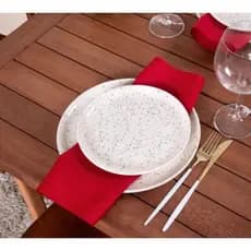 Kit Guardanapos Basic de Tecido Vermelho 35x35 cm 100% Poliéster Com Opções de Quantidades