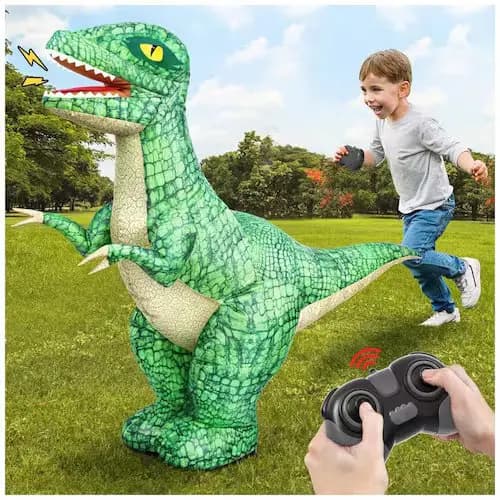 Brinquedo inflável do dinossauro do controle remoto para crianças, dinossauro bonde do brinquedo com 360 ° Rotaçã