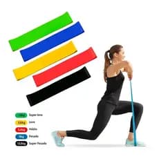Kit 5 Faixa Elástica  Mini Band Elástico Exercício Academia Treino Em Casa Favorito Elásticos P/ Exercícios De Resistência